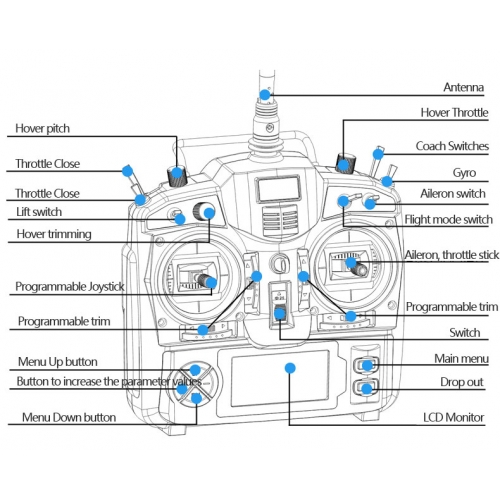 FlySky FS-TH9X 9CH 2.4GHz + Receiver FS-R9B
