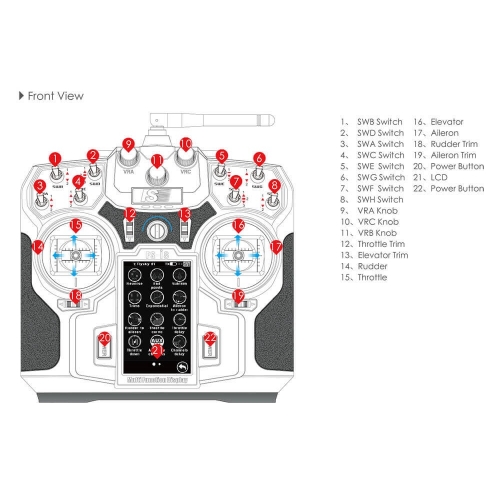 FlySky FS - i8 2.4GHz 8-channel LCD Transmitter  + Receiver FS-iA6B 