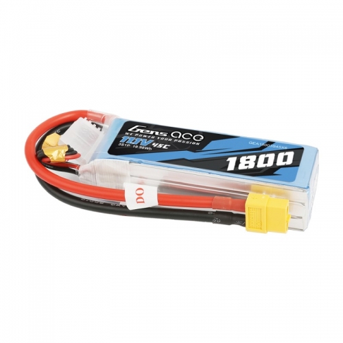 Gens ace 1800mAh 11.1V 45C 3S1P Lipo Battery Pack with XT60 Plug