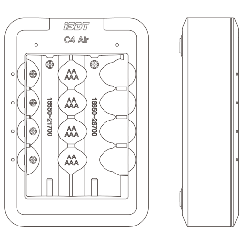 iSDT C4 Air Cylindrical Battery Smart Charger 40W / 4A
