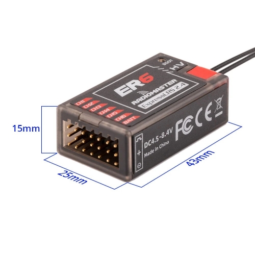 RadioMaster ER6 Odbiornik 6CH 2.4GHz ELRS PWM