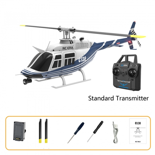 RC Era Helikopter C138 Bell 206 2.4G 6CH 6-osiowy żyroskop z optical flow - Kolor Niebieski