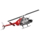 RC Era Helikopter C138 Bell 206 2.4G 6CH 6-osiowy żyroskop z optical flow - Kolor Czerwony