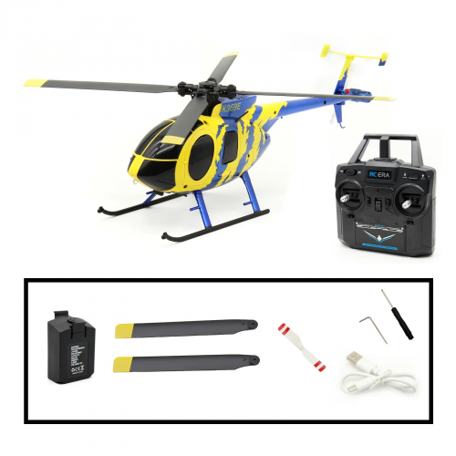 RC Era Helikopter C184 MD500 2.4G 4CH 6-osiowy żyroskop - Kolor Niebiesko Żółty