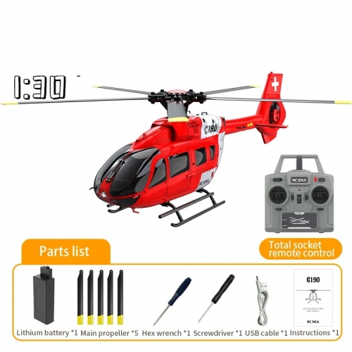 RC Era Helikopter C190 H145 1:30 2.4G 6CH 6-osiowy żyroskop - Kolor Czerwono-biały