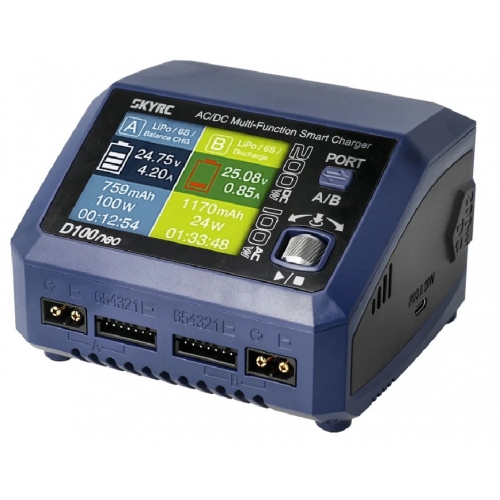 SkyRC D100 neo Dual-channel AC/DC charger 100W/200W 10A 6S LiPo/LiFe/LiIon/LiHV
