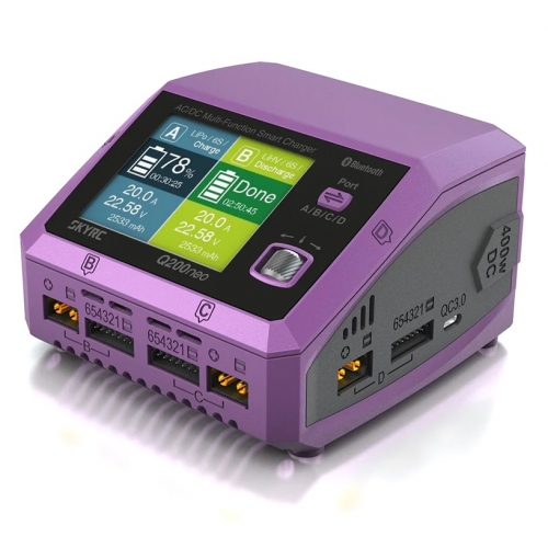 SkyRC Q200neo Quad Channel Charger Dual Power AC/DC 200W/400W 10A 6S LiPo/LiFe/LiIon/LiHV