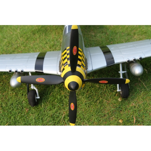 TOP RC Hobby Plane Mustang P-51D 750MM PNP - Yellow and silver plane