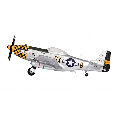 TOP RC Hobby Plane Mustang P-51D 750MM PNP - Yellow and silver plane