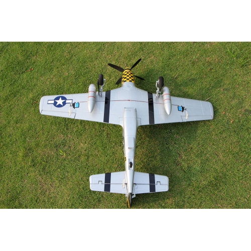 TOP RC Hobby Plane Mustang P-51D 750MM PNP - Yellow and silver plane