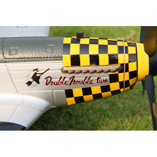 TOP RC Hobby Plane Mustang P-51D 750MM PNP - Yellow and silver plane