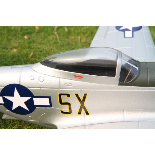 TOP RC Hobby Plane Mustang P-51D 750MM PNP - Yellow and silver plane