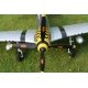 TOP RC Hobby Plane Mustang P-51D 750MM PNP - Yellow and silver plane