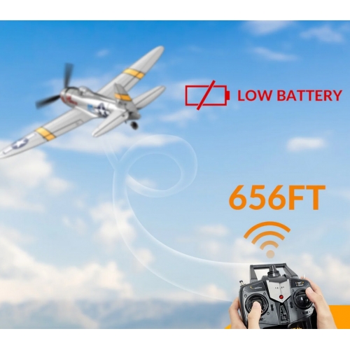 Volantex RC P47 Thunderbolt 4ch Remote Control Airplane for Beginners Xpilot Gyro Stabilizer 761-16 RTF