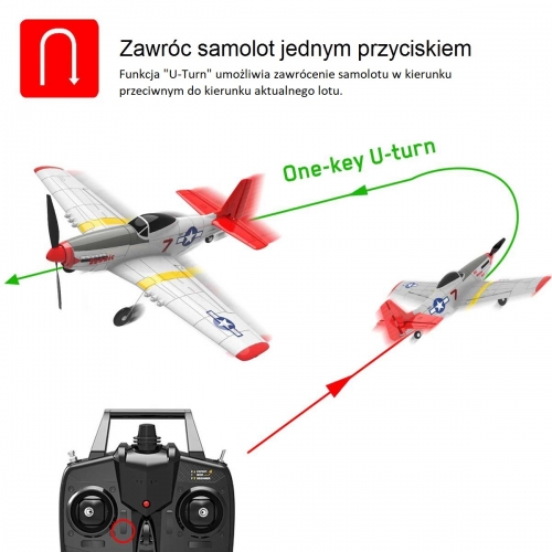 VolantexRC Mini Mustang P51D 4-Ch Beginner Airplane with Xpilot Stabilizer / One-key Aerobatic 761-5 RTF