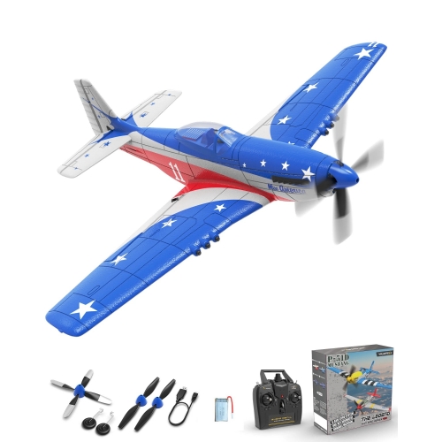 Volantex RC Samolot Miss America P-51D Mustang 400mm z systemem stabilizacji Xpilot One Key Aerobatic Idealny dla początkujących 761-5 RBRB2 - RTF