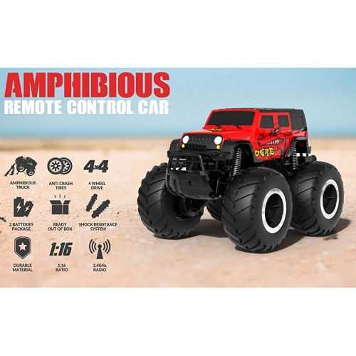 STEMTRON Amphibious Samochód amfibia 1/16 767RB2 - silnik szczotkowy / kolor czerwony