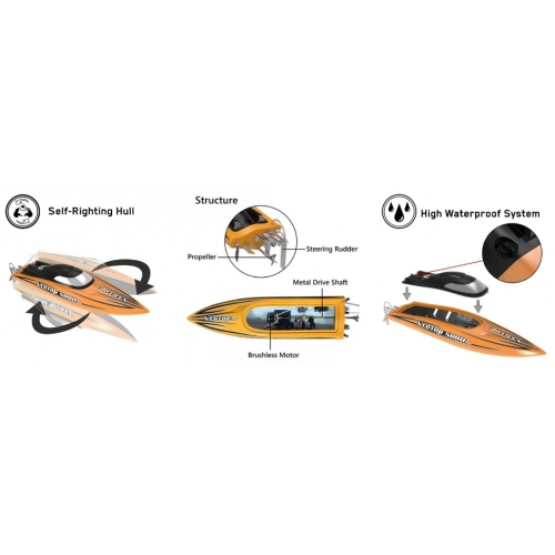 VolantexRC Vector SR80 Pro Super High Speed Boat with Auto Roll Back Function and All Metal Hardwares 798-4P PNP